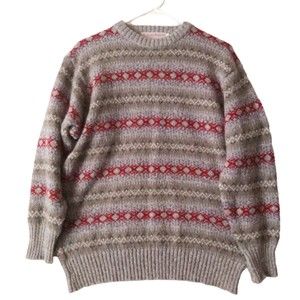 James Dalgliesh Vintage 100% Wool Gray Pullover Sweater Women's Sz M